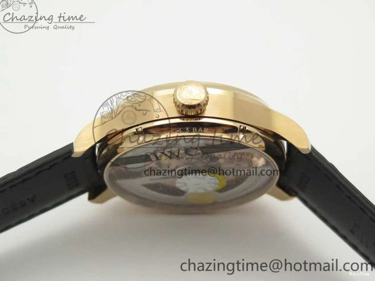 MIROTIME 1220 Portuguese Tourbillon IW5046 RG ZF Best Edition Gray Dial on Black Leather Strap SmoothTexture 7142